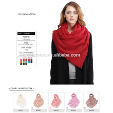 Hot selling fashion scarf 80 plain pure wool scarf for lady SWR0012 super thin